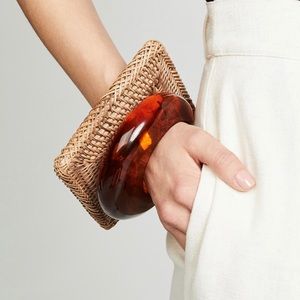 Cult Gaia oversized Rattan Bangle/Arm cuff